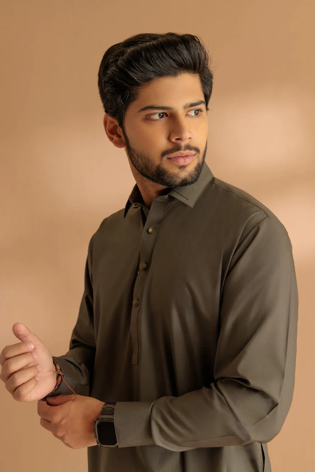 V-GREEN-BLENDED-SHALWAR SUIT - (GSSS24-007) BIN 60 M2