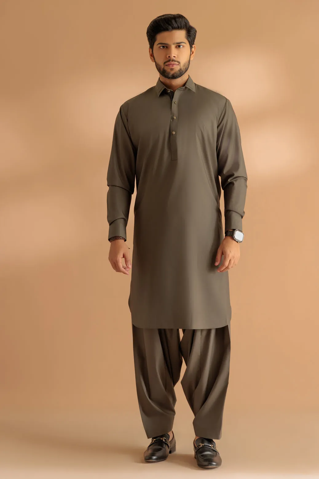 V-GREEN-BLENDED-SHALWAR SUIT - (GSSS24-007) BIN 60 M2
