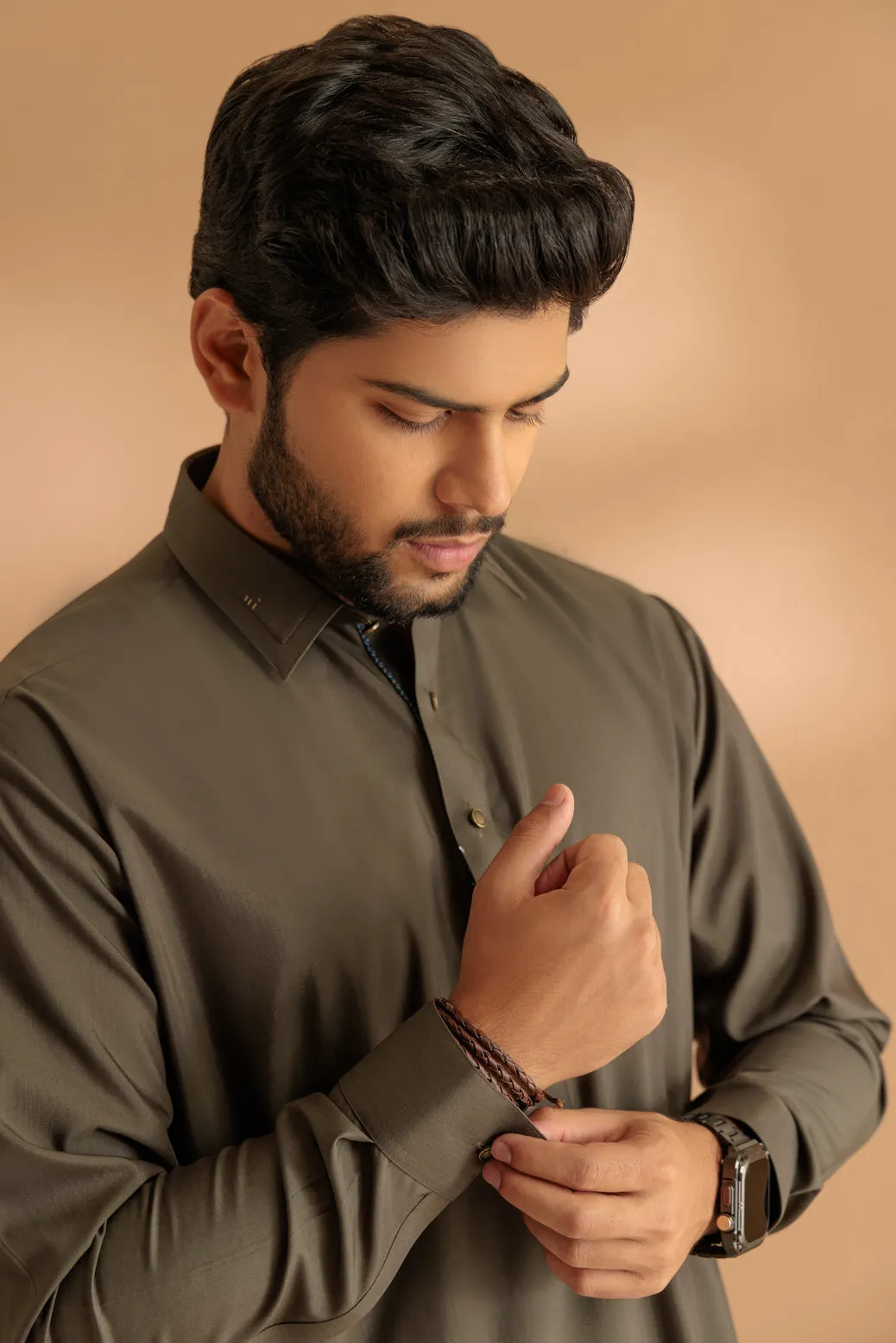 V-GREEN-BLENDED-SHALWAR SUIT - (GSSS24-007) BIN 60 M2