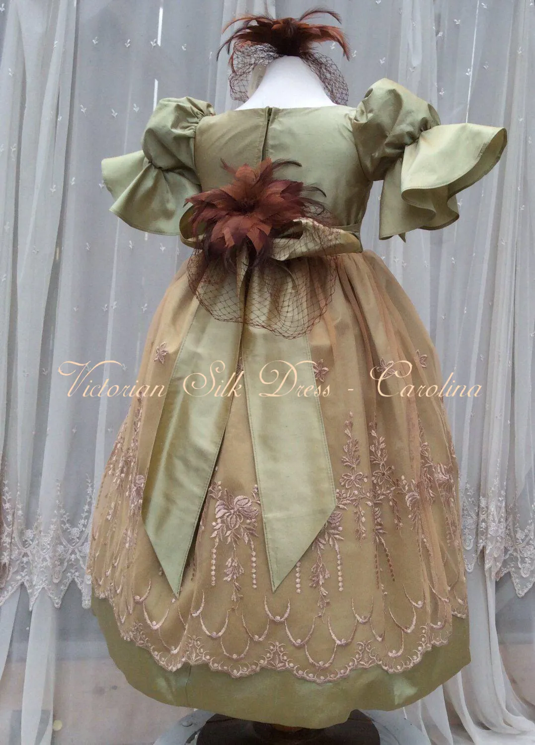 Victorian Silk Flower Girl Dress - Carolina