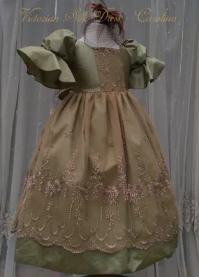Victorian Silk Flower Girl Dress - Carolina