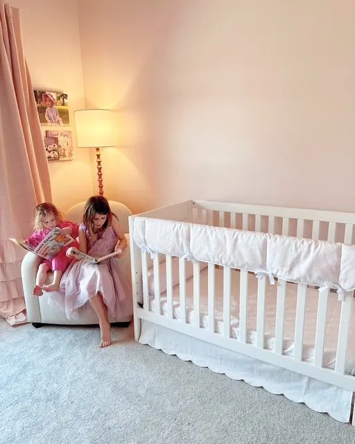 White Scallop Crib Skirt