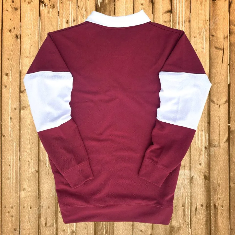 Winter Full Sleeve Collar T-Shirt Maroon & White 2-Stripes