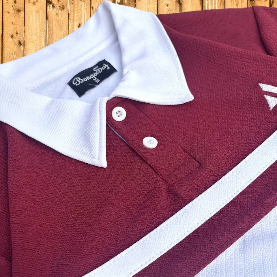 Winter Full Sleeve Collar T-Shirt Maroon & White 2-Stripes