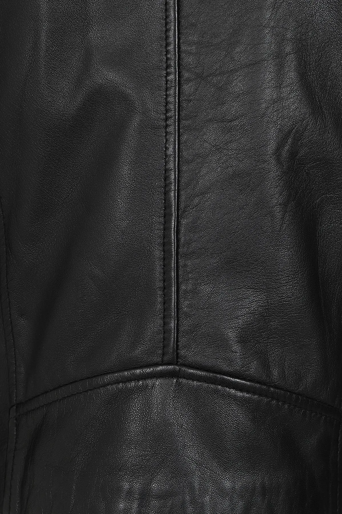 Women's Black Biker Style Real Leather Jacket - CELIA