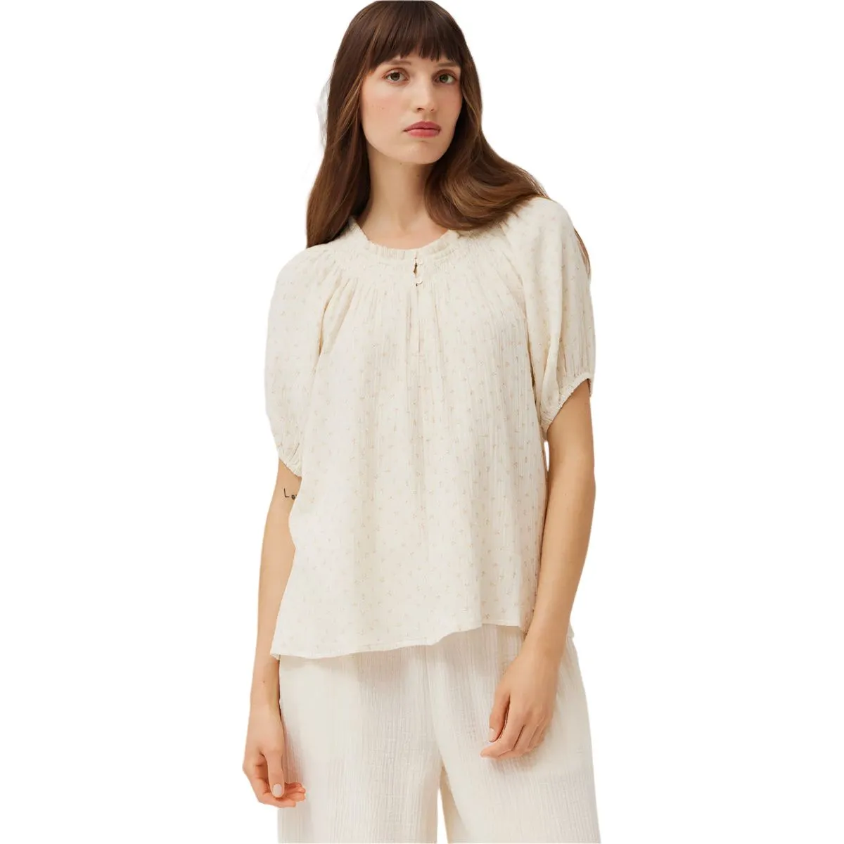 Women's Ditzy Print Gauze Top