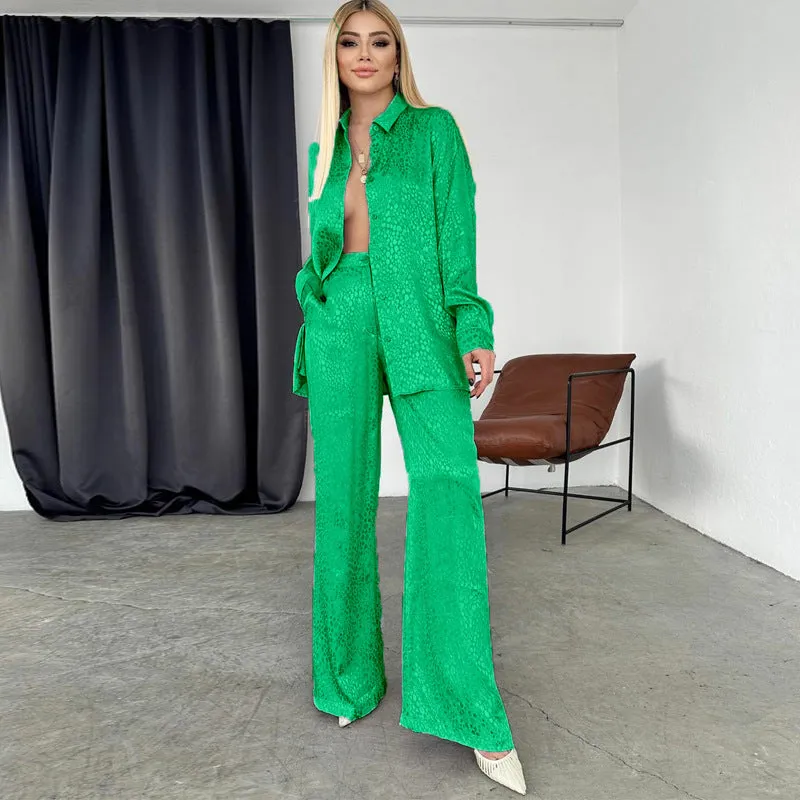 Women's Leopard Print Two Piece Suit