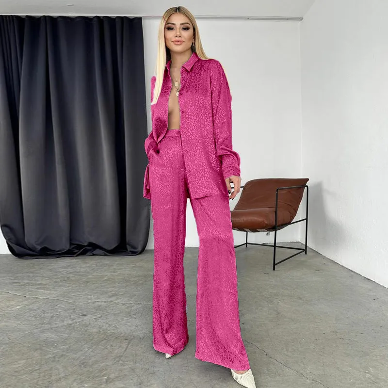 Women's Leopard Print Two Piece Suit