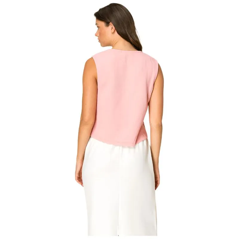 Women's Tres Bien Square Neck Knit Tank Top T-41456