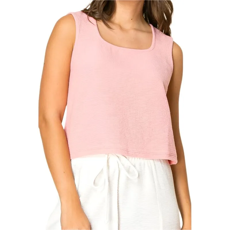 Women's Tres Bien Square Neck Knit Tank Top T-41456