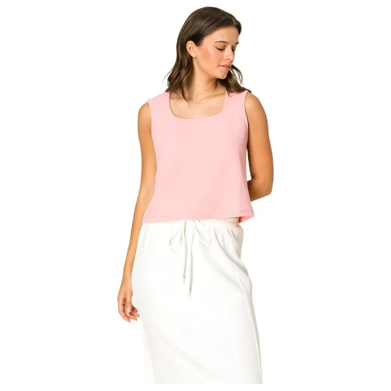 Women's Tres Bien Square Neck Knit Tank Top T-41456