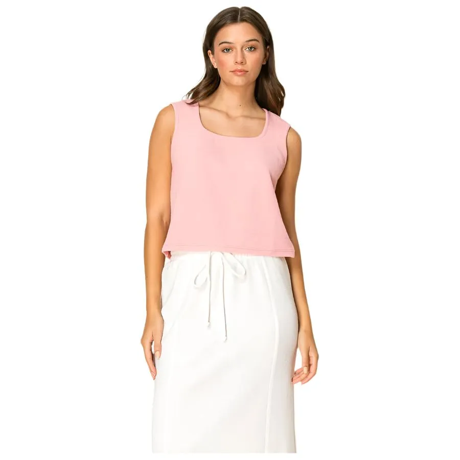 Women's Tres Bien Square Neck Knit Tank Top T-41456